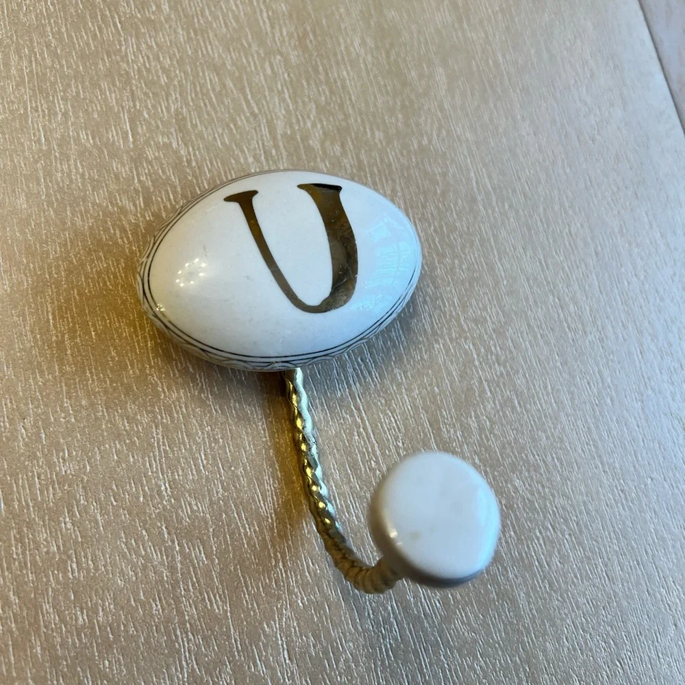 Anthropologie X Molly Hatch Ceramic Hook - Letter U
